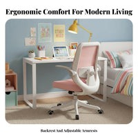 Ergonomic Rolling Chair with Flip-up Arms Height Adjustable Office Furniture Breathable spine supportrest 360-Degree rotate for Students, Teens, video game enthusiasts, Study Room, Bedroom