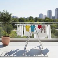 Double Layer Foldable Clothes Drying Rack Large Capacity Aluminum Laundry Rack Stable & Windproof Floor Standing Clothes Horse for Outdoor