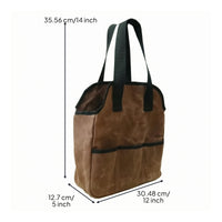 Garden Tool Bag Multiple Pockets Waxed Canvas Tool Bag Rectangular for Gardeners