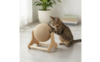 Wear-Resistant Feline Scratching Ball Long-Lasting Sisal Feline Ball Toy Interactive Pet Accessory 2-in-1 for Cats, Indoor