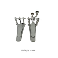 twoFoot Double Bass Drum Pedal Professional Double Pedal with Linking Shaft Sturdy Responsive for Drummers, Rehearsal Areas