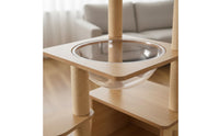 Stable and Sturdy Feline Tree with Scratching Posts Clear Capsule Bed Multi-Level Feline Tree Pet Furniture for Cats, Kittens, Indoor