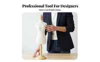 Portable 1/4 Scale Dress Form Pinnable Mini Mannequin Stand Lightweight Miniature Mannequin Wooden Base for Fashion Design Students, Sewists, Hobbyists, Desktop, Craft Studio, Classroom