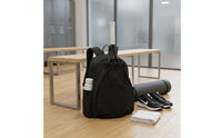 Zippered Main Compartment Drawstring Racket Backpack Water-Resistant Tennis Backpack Soft Structured Racket Bag Top Carry Handle for Pickleball, Gym