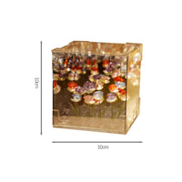 Rose Lamp with Acrylic Cube Floral Rose Night Light Flower Night Light Transparent Flower Lamp Decorative for Bedroom, Desk