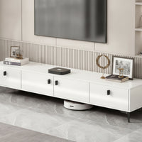 TV Stand with Four Doors Contemporary Television Cabinet with Doors Rectangular Media Console with Storage for Living Room, Apartment