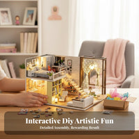 DIY Miniature House Kit Build It Yourself DIY Wooden Miniature Kit Highly Detailed 3D Wooden Puzzle House for Adults, Birthday Gift, Creative Project