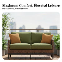 4 Pieces 4-Piece Wickertype Sofa Set Waterproof outdoordoor Furniture Garden Lounge Group for Homeowners, Families, Patio, Sunroom, Balcony