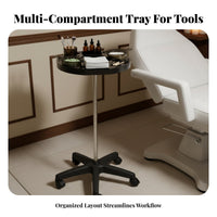 Multi-Functional Hair colorist's Rolling Tray Customized Tool Slots Adjustable Tray on Wheels Long-Lasting Construction Salon Equipment Easy to Clean for Tattoo Artists, Hairstylists, Estheticians, Beauty Parlor, Barbershop, Spa