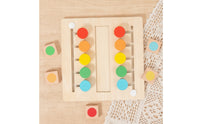 Color Sorting Board Screenunplugged Wooden Sliding Game Color Matching Game Tactile Toy Safe for Preschoolers, Playroom