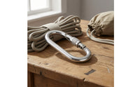 Oval Carabiner with Screw-Locking Large-Opening Quick with Link Screw Lock for Arborists