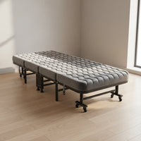 Foldable Single Folding Bed Multi-Functional Portable Rest Bed Heavy Duty Frame Rollaway Cot Lockable Wheels for Guests, Hospital