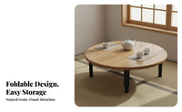 Space Saving Foldable Low Table Minimalist Design Tatami Dining Table Sturdy Legs Low Profile Sitting Desk Wide Tabletop for Apartment Dwellers, Families, Meditators, Small Areas, Living Room, Bedroom