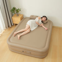 Inflatable Mattress with Built-in Electric Pump for Adults, Elevated Air Bed and Camping Mattress, Double Guest Bed with Storage Bag, 40cm High