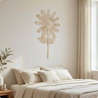 Rattan Sun-Shaped Flower Wall Hanging Handmade Rattan Wall Botanical Display Hanging Organic for Nursery