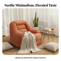 Small Space Friendly Upholstered Floor Lounger Versatile Use Household Furniture High-Density Filling Lounge Chair Fluffy-Like Comfort for Apartment Dwellers, Adults, Students, Bedroom, Living Room, Reading Nook, Office