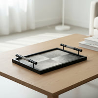 Tray with Handles Low-Profile Decorative Tray with Handles Tidy Tableware for Coffee Table, Living Room