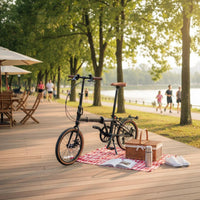 Folding Bike Lightweight 7-Speed Bike High-Carbon Steel Frame for Commuters