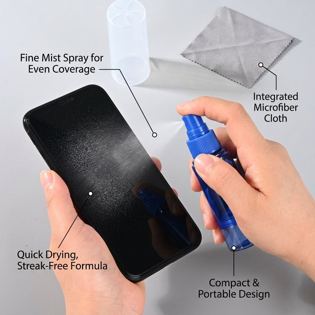 Screen Cleaner in One Cleaning Kit for Phone Laptop, Portable Screen Cleaning Cloth with Spray Bottle for Students, Screen Cleaner