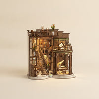 Bookshop Miniature Kit with Bookstore DIY Bookshop Miniature Kit with Illuminated for Bookshelf