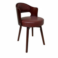 Retro Design Upholstered Swivel Chair Sturdy Construction Upholstered Swivel Armchair Curved Backrest Dining Seat Padded Cushion for Children, Interior Decorators, Homeowners, Study Room, Balcony, Bedroom, Office