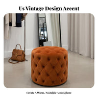 High-Density Foam Filling Button-Tufted Ottoman Comfortable Upholstered Seat Easy Assembly Accent Seating for Boutique Owners, Interior Decorators, Living Room, Entryway, End of Bed, Retail Shop