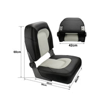 Cushioned Marine Driver Seat Textured Boat Seat with Hinged Backrest Sturdy Tough for Fishing Boats