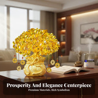 Creative Gift Citrine Wealth Tree Exquisite Workmanship Feng Shui Wealth Tree Artisanal House Decoration for Business Owners, Homeowners, Adults, Living Room, Office, Shop, Reception Area