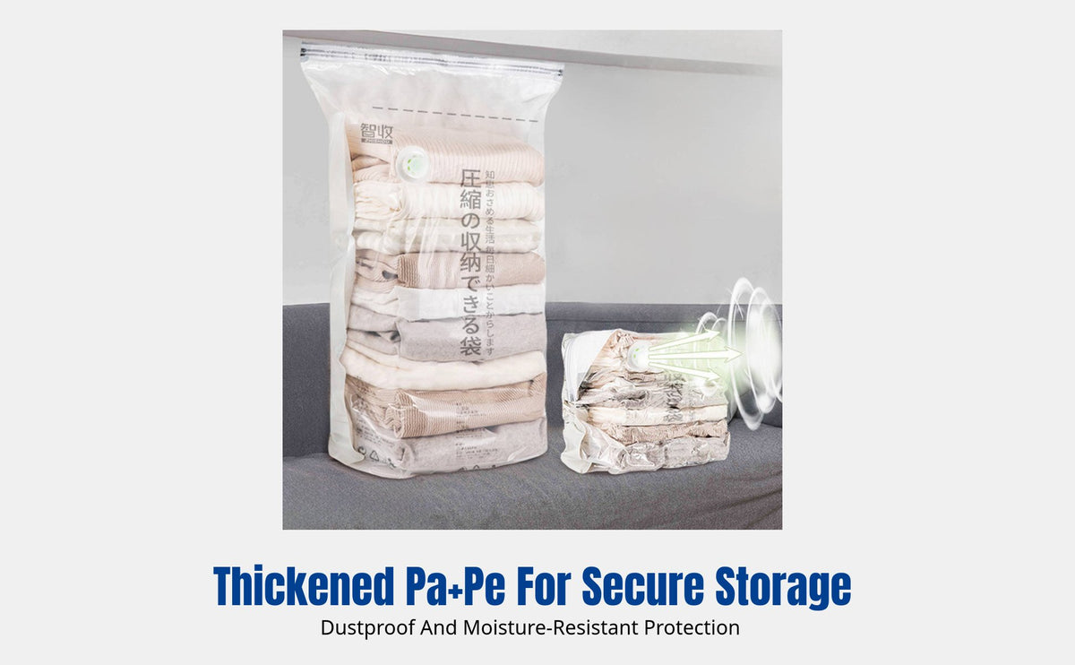 Vacuum Compression Bag, Thickened, No-Pump 3D Storage, Clothes & Quilt Organizer, Dustproof, Home