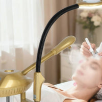 Facial Steamer with Magnifying Lamp Professional Standing Facial Steamer Beauty Equipment 2 in 1 Adjustable Height