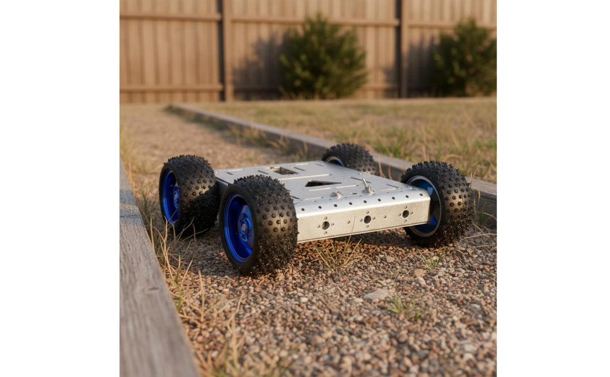 4WD Smart Car Chassis Stable Performance 4WD Robot Car Chassis Four-Wheel Drive Robot Base Kit High Grip Wheels for Prototyping