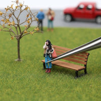 3D Printed 1/64 Scale Female Photographer Figure High Intricate Miniature Woman with Camera Resin Material Miniature Scene Photographer Figurine for Hobbyists