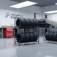 Rolling Tire Display Rack on Wheels Storage System Large Capacity for Showroom