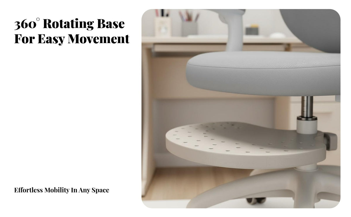 Padded Seat Cushion children's Posture Chair Breathable Mesh Back Ergonomic Kids Chair Weight-Activated Self-Locking Wheels Flip-up Armrests for Students, Teenagers, School, Home, Dormitory, Bedroom