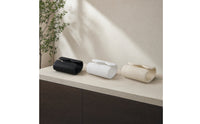 Cylindrical Tissue Box Travertine-Look Facial Tissue Dispenser Modern for Coffee Table