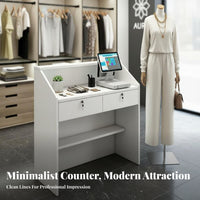 Compact Design Small Currency Ier Desk Sturdy Construction Retail Checkout Counter Easy to Clean Small Currency Ier Table Scratch Resistant for Receptionists, Business Owners, Office Reception, Boutique, Medical Office, Restaurant