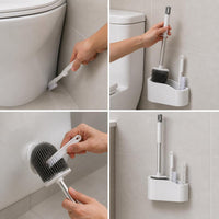 4-Piece Toilet Brush Set Wall-Mounted Bathroom Corner Cleaning Kit