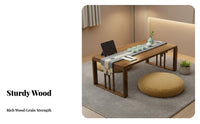 Japanese Design Foldable Tatami Table Space-Saving Foldable Tatami Desk Multi-Purpose Household Furniture Portable for Tea Enthusiasts, Students, Apartment Dwellers, Bay Window, Bedroom, Living Room, Small Areas