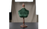 Handmade Vintage-Style Jewelry Bust Decorative Trim Velvet Jewelry Bust Round Base Velvet Necklace Display Stand