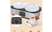 Digital Automatic Yogurt Maker Stainless Steel Yogurt Maker with Glass Cups Time Controlled Appliance Compact for Countertop