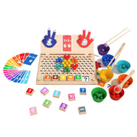 Made of Wood Arithmetic Teaching Aid Develops Fine Physical Skills Wooden Number Manipulative Board Hand-Eye Coordination Counting Learning Toy Multi-Functional for Kindergarteners, Preschoolers, Toddlers, Classroom, Homeschooling