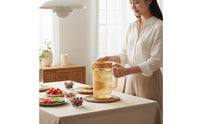 Cold Water Pitcher High Temperature Resistant Plastic Fruit Jug with Lid Fridge Door Water Jug Mess-Clean-Clean Spout for Office