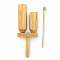 Classroom Percussion Instrument Cylindrical Wooden Sound Blocks Includes Mallet Wooden Percussion Instrument for Classroom