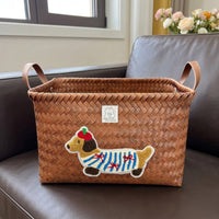 Laundry Basket, Laundry Basket, Brown, 38×27cm, Plastic, Woven, Storage Basket