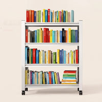 Rolling Bookshelf Mobile Bookshelf with Wheels Freestanding Rolling Bookcase for Students, Professionals, Home Office, Study Room, Classroom