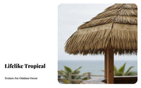 Artificial Thatch Tile Waterproof Synthetic Thatch Roofing Weather Resistant Synthetic Straw Roof Tile for Contractors, Bamboo Bar, Gazebo
