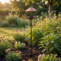 Bird Bath Bowl with Metal Stake Outdoor Ground-Stake Bird Bath Decorative Birdbath for Gardeners, Yard, Flower Beds, Lawn