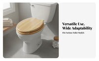 Long-Lasting Solid Wood Toilet Seat Waterproof Thickened Wood Toilet Seat Anti-Corrosive Bathroom Hardware for Homeowners, Adults, Restroom, Home