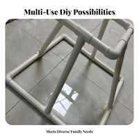 Multipurpose UPVC Pipe Joints Multi-Purpose DIY Frame Building Parts Creative Projects Plastic Tube Joints Easy to Assemble for Crafters, Parents, Homeowners, Workshop, Home, Playroom, Garden