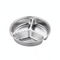 Integrated Lifting Handle Rice Cooker Steam Tray Raised Rim Stainless Steel Steam Tray Polished Silver Rice Cooker Steamer Insert Odorless